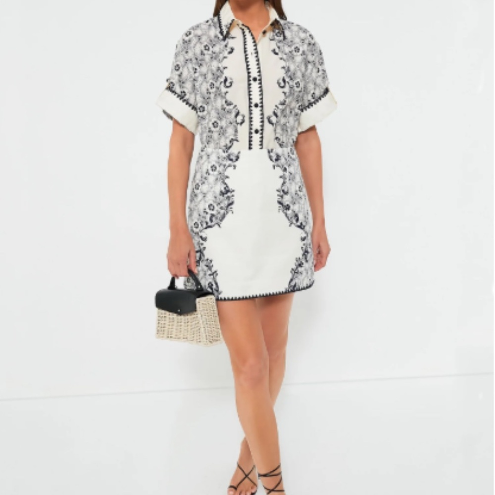 Alemais Navy and Cream Airlie Skirt (US 8)  and Shirt (US 6)  TUCKERNUCK